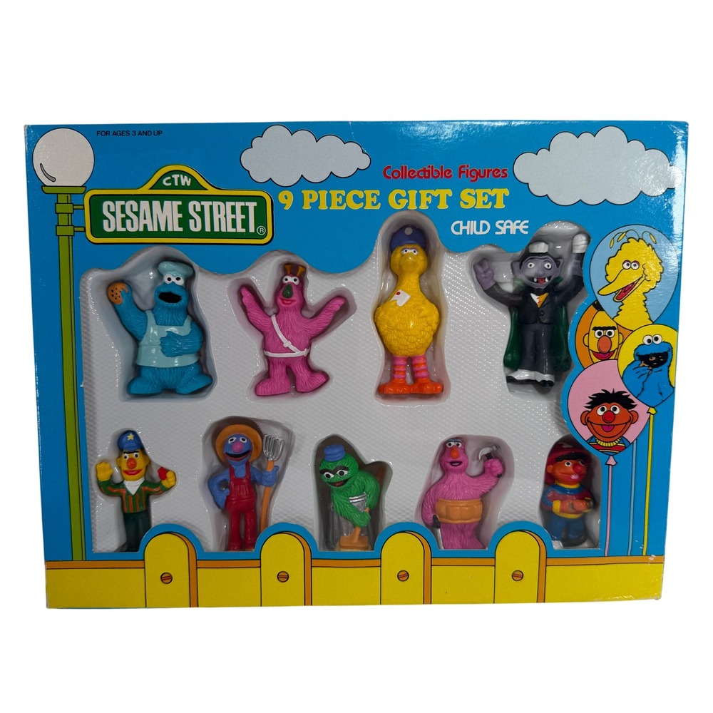 Sesame Street Collectible PVC Figure Gift Set Tara Toy 1980s Muppets CTW Vintage